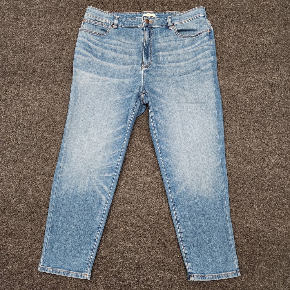 Eileen Fisher Womens 16P Petite Cropped Denim Jeans Organic Cotton‎ Stretch